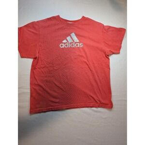 adidas Coral-Red Logo Short Sleeve Tee